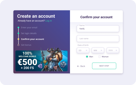 SafeCasino Registrierungsschritt 3